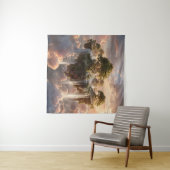 Surrealistische zwevende eilanden met watervallen wandkleed (In Situ (horizontaal))