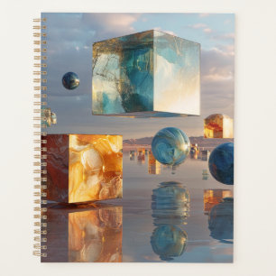 Surrealistische Zwevende Kubussen en Bollen Planner