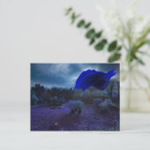 Surreëel blauw landschap briefkaart (Staand voorkant)
