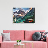 Surreëel Italiaans meer Canvas Afdruk (Insitu (Woonkamer))