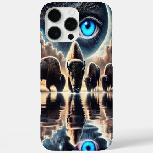 Surreel kosmisch tafereel van bizonbuffelreflectie Case-Mate iPhone case (Achterkant)