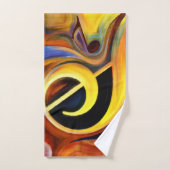 Surreële Muzieknoten Renditie van olieverf Bad Handdoek (Handdoek)