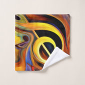 Surreële Muzieknoten Renditie van olieverf Bad Handdoek (Wasdoekje)