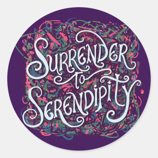 Surrender to Serendipity Ronde Sticker (Voorkant)