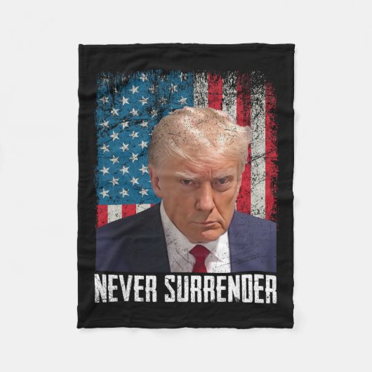 Surrender Trump Mok Shot 2024 President Amerikaans Fleece Deken (Voorkant)