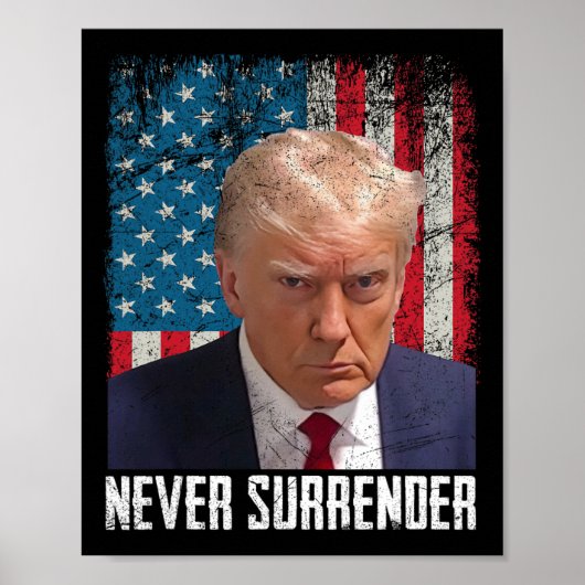 Surrender Trump Mok Shot 2024 President Amerikaans Poster (Voorkant)