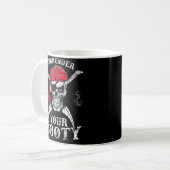 Surrender Your Booty Pirate Skull Funny Jolly Roge Koffiemok (Voorkant links)
