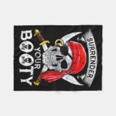 Surrender Your Booty Rate Skull Funny Jolly Roger  Fleece Deken (Voorkant (Horizontaal))