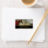 Surreus twee paarden schilderen. etiket (Insitu)