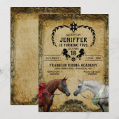 Surreus twee paarden schilderen. kaart (Voorkant / Achterkant)