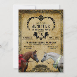 Surreus twee paarden schilderen. kaart