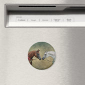 Surreus twee paarden schilderen. magneet (Insitu (Vaatwasser))