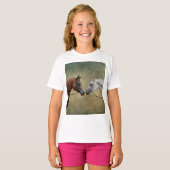 Surreus twee paarden schilderen. t-shirt (Voorkant volledig)