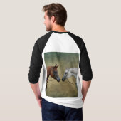 Surreus twee paarden schilderen. t-shirt (Achterkant volledig)