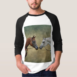 Surreus twee paarden schilderen. t-shirt