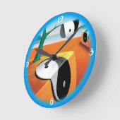 Surreus zacht Yin Yang landschap. Blauwe grens Ronde Klok (Hoek)