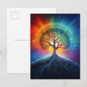 Surreusachtige regenboogboom briefkaart (Voorkant / Achterkant)