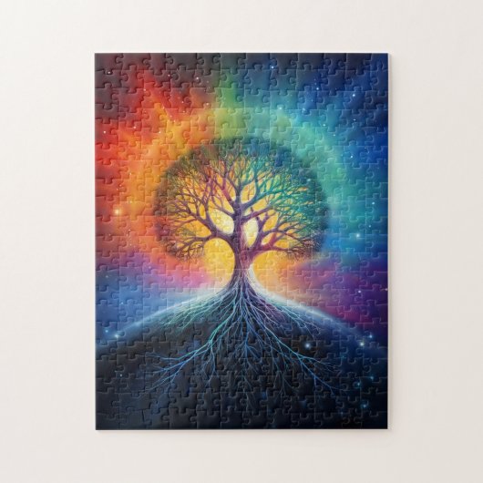 Surreusachtige regenboogboom legpuzzel (Verticaal)