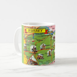 Surrey Engeland Kaart Ansichtkaart Koffiemok