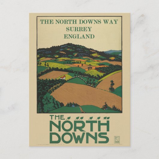  Surrey England North Downs Way Travel Briefkaart (Voorkant)