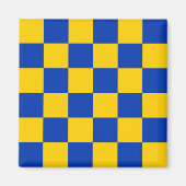 Surrey flag (blauw en geel ingecheckt patroon) magneet (Voorkant)