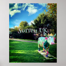 Surrey UK Koe Art Poster