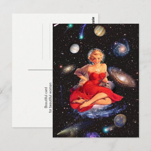  surrogaat melkwegstelsel mooie vrouwelijke collag briefkaart (Voorkant / Achterkant)