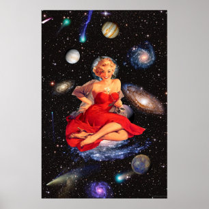  surrogaat melkwegstelsel mooie vrouwelijke collag poster