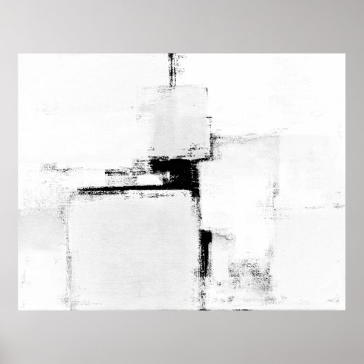 'Surround' Abstract Poster voor zwart en wit (Voorkant)