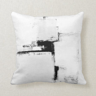 'Surround' Black en White Abstract Art Pillow Kussen