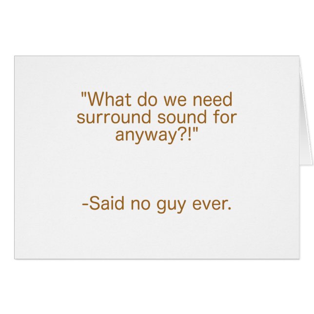 Surround Sound zei geen man ooit Geel Bruin Groen (Voorkant Horizontaal)