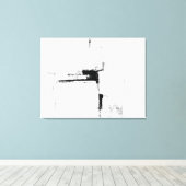 'Surround' Zwart-wit Abstracte kunst Canvas Afdruk (Insitu (Houten vloer))