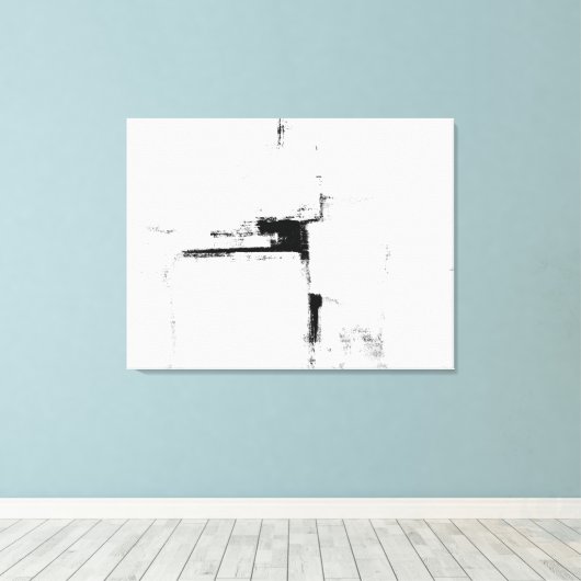 'Surround' Zwart-wit Abstracte kunst Canvas Afdruk (Insitu (Houten vloer))