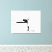 'Surround' Zwart-wit Abstracte kunst Canvas Afdruk (Insitu (Houten vloer))