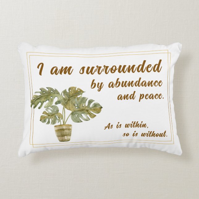 Surrounded by Abundance and Peace Canvas Bag Accent Kussen (Voorkant)