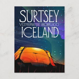 Surtsey eiland IJsland, Estmannaeyjar archipel. Briefkaart