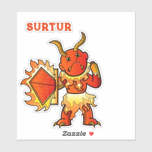 Surtur Noorse mythologie Sticker (Vel)