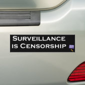 surveillance is censuur zwart bumpersticker (Op auto)