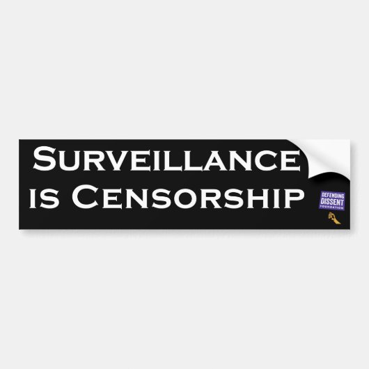 surveillance is censuur zwart bumpersticker (Voorkant)