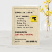 Surveillance Rapport Grappige Verjaardagskaart Kaart (Gele Bloem)