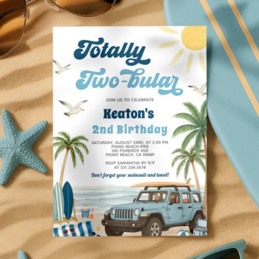 Surven 2e verjaardagsuitnodiging - Totaal tweezijd Kaart