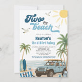 Surven 2e verjaardagsuitnodiging - Twee het strand Kaart (Voorkant)