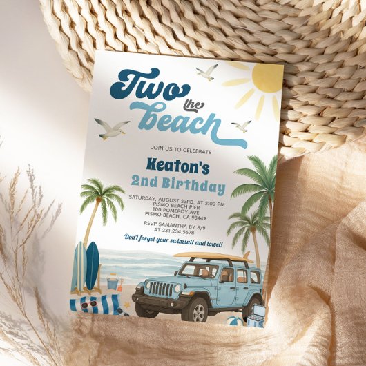Surven 2e verjaardagsuitnodiging - Twee het strand Kaart