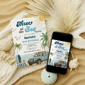 Surven 3e verjaardagsuitnodiging - Drie in het Zee Kaart