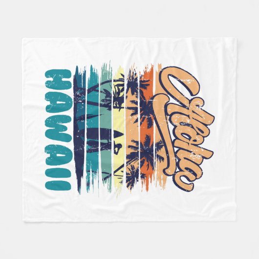 Surven - Aloha Hawaii Fleece Deken (Voorkant (Horizontaal))