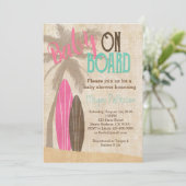 Surven Baby shower Uitnodiging  stijl Meisje (Staand voorkant)