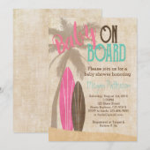 Surven Baby shower Uitnodiging  stijl Meisje (Voorkant / Achterkant)