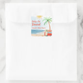 Surven Beach Baby aan boord van het Baby shower Vierkante Sticker (Tas)