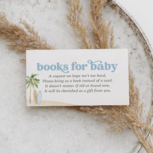 Surven Beach Baby shower Boeken voor Baby Informatiekaartje