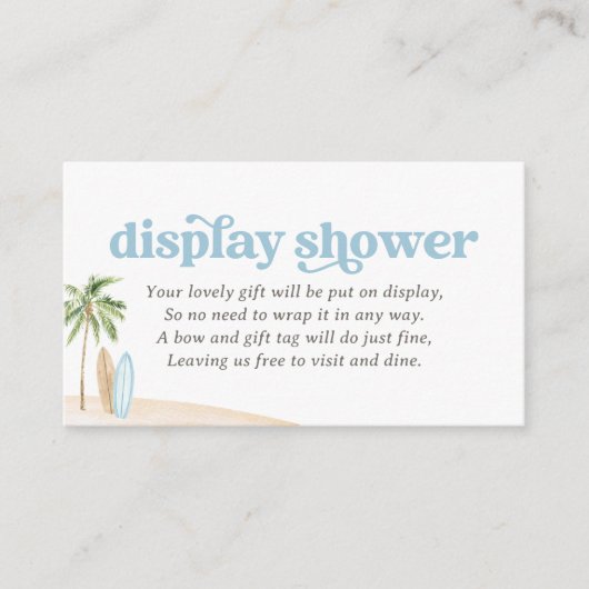 Surven Beach Baby shower Display Douche Informatiekaartje (Voorkant)
